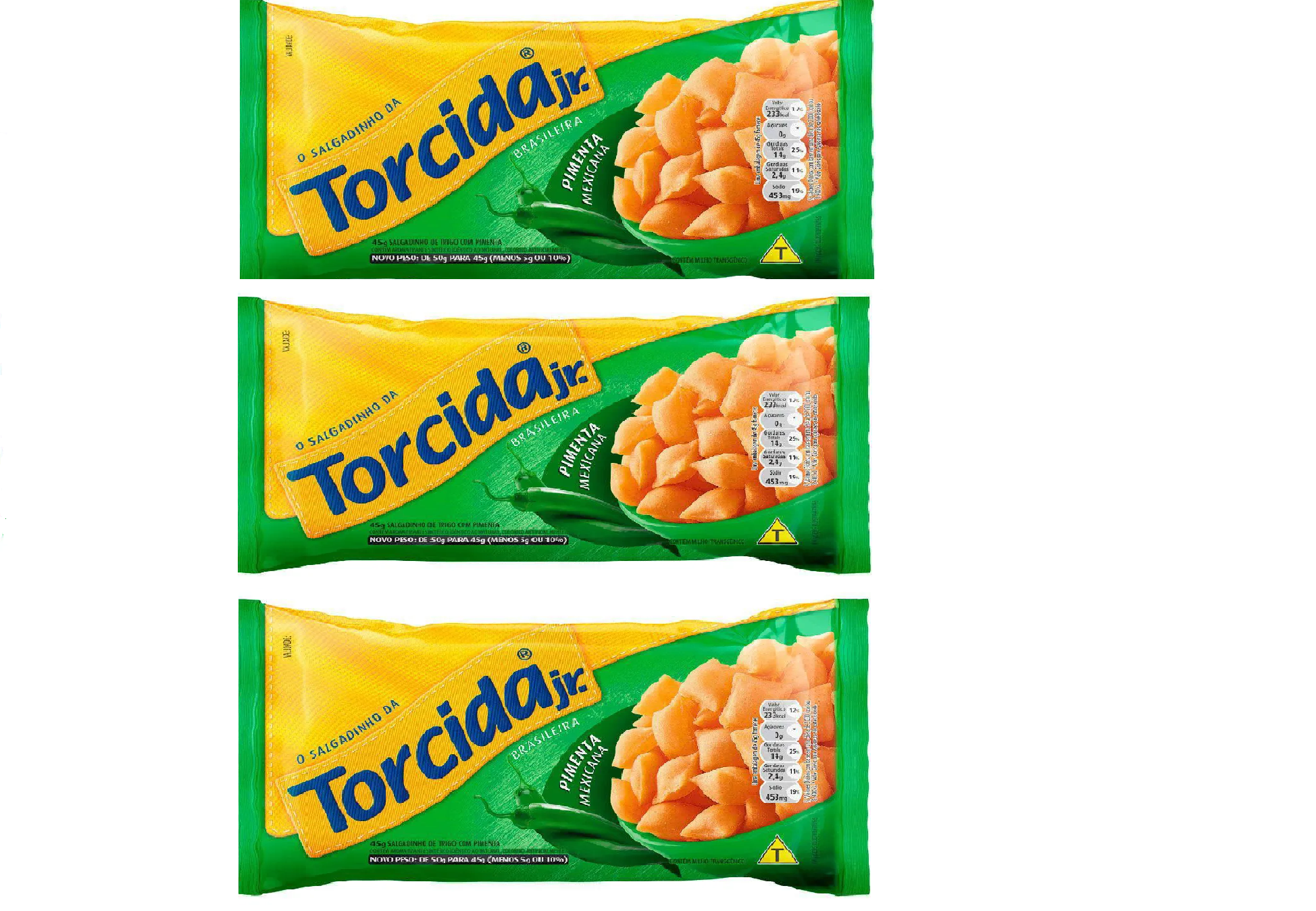 Salgadinho Torcida® Pimenta Mexicana (3x60g)